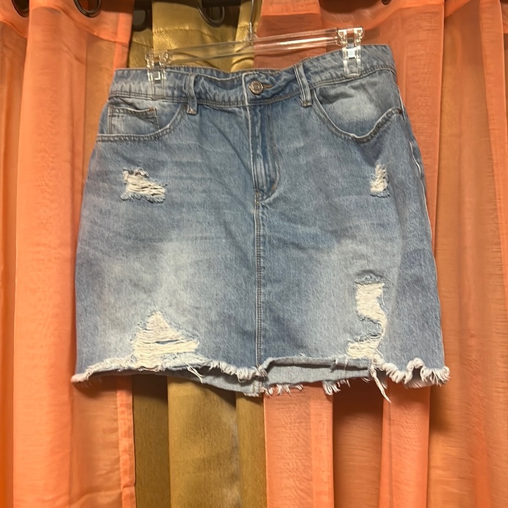 skirt jean distress